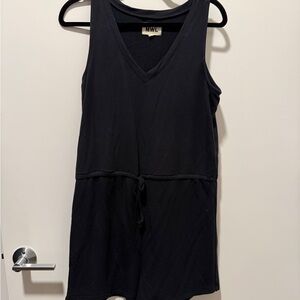 Madewell Black V-Neck Drawstring Romper